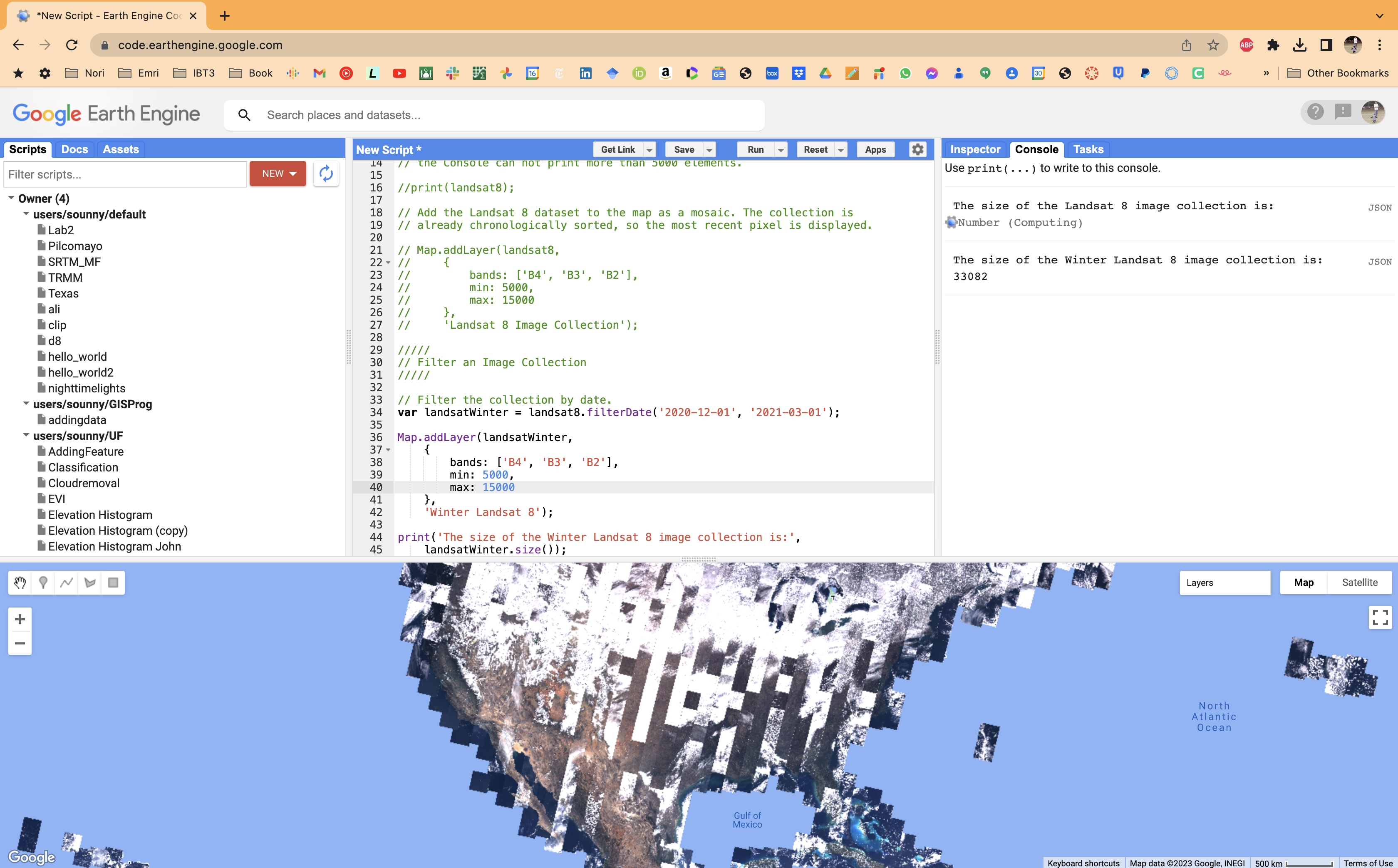Filtered by date results
